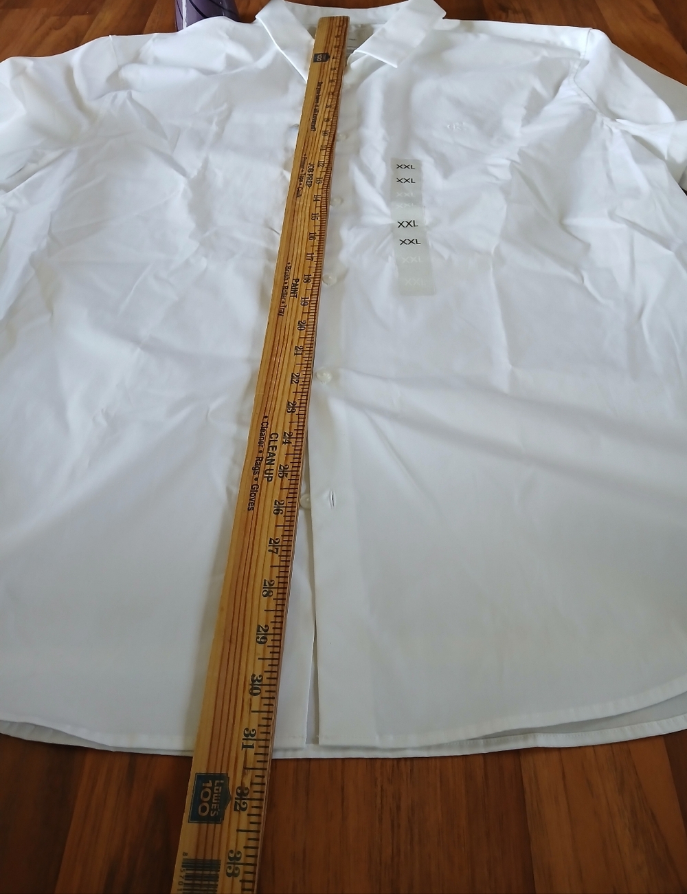Calvin Klein Men's Size XXL White Long Sleeve Collar Dress Formal Shirt - Picture 3 of 5